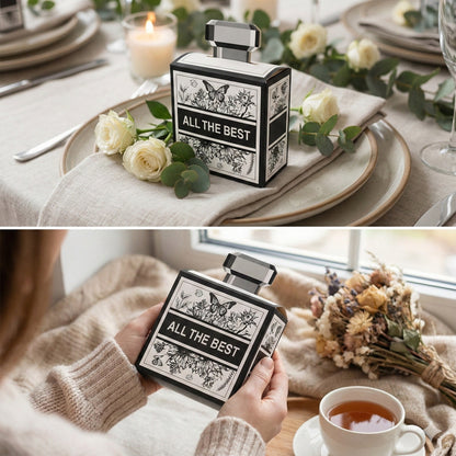 Cutii cadou cu mâner și print "All the best" (set 10 buc) - CraftUp