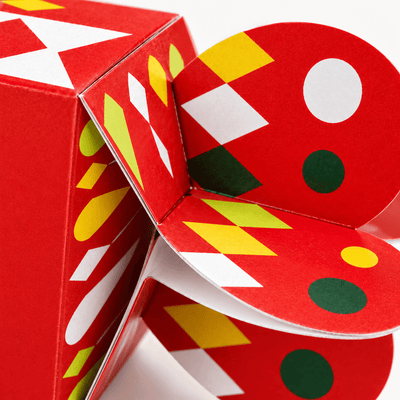 Cutii Crăciun tip bomboană cu Moș și ren - roșu (set 25 buc) - CraftUp