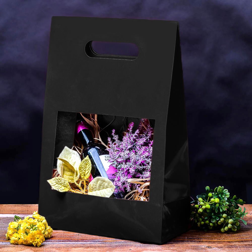 Cutii cu fereastră și mâner - negru (set 5 buc) - CraftUp