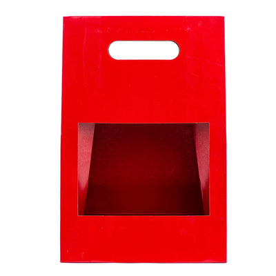 Cutii cu fereastră și mâner - roșu (set 5 buc) - CraftUp