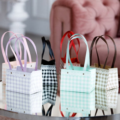 Cutii cu mâner model picnic - turcoaz (set 4 buc) - CraftUp