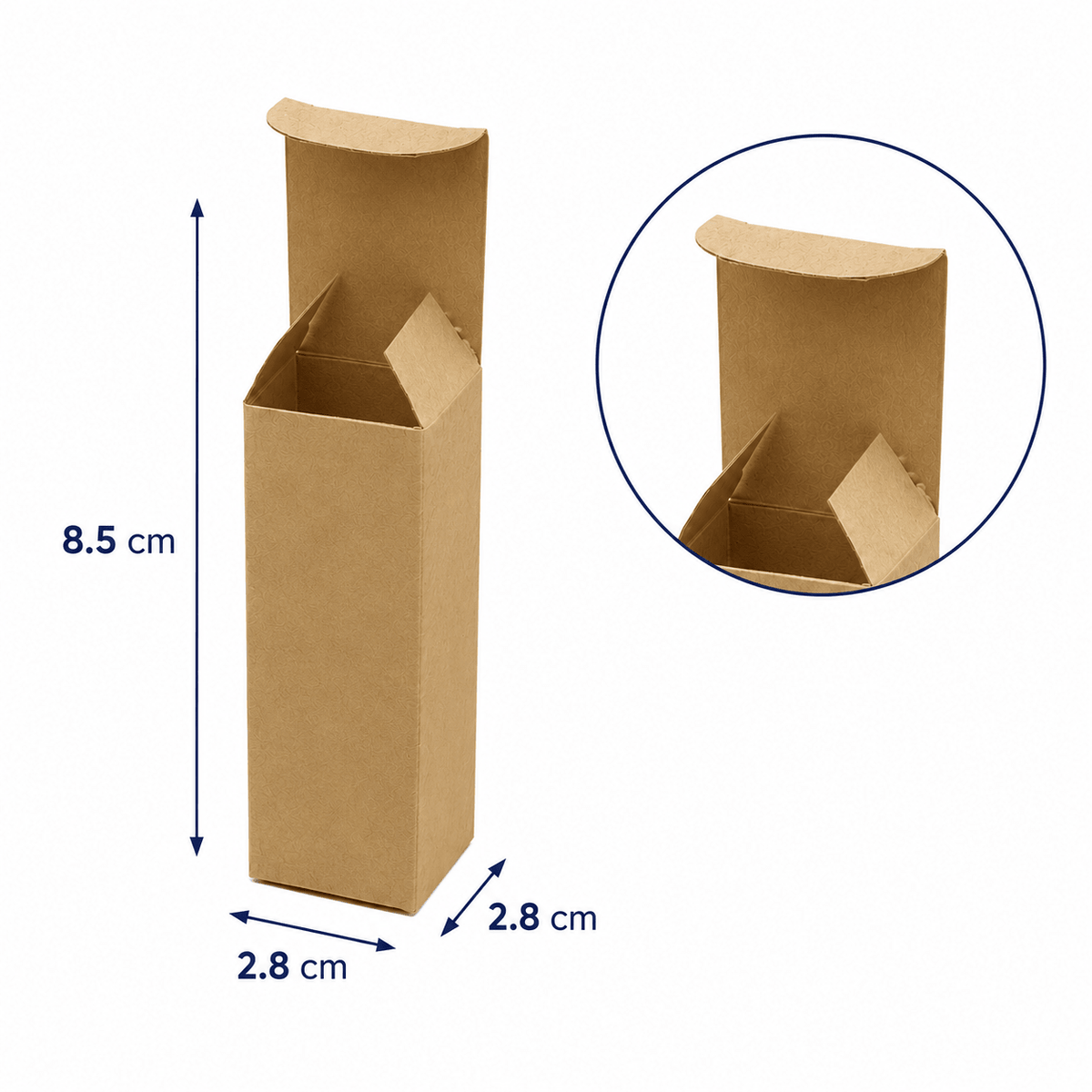 Cutii înalte cu clapetă - kraft (set 50 buc) - CraftUp