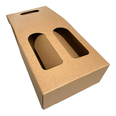 Cutii kraft cu mâner pentru doua sticle (set 10 buc) - CraftUp