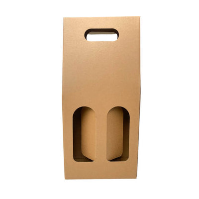 Cutii kraft cu mâner pentru doua sticle (set 10 buc) - CraftUp