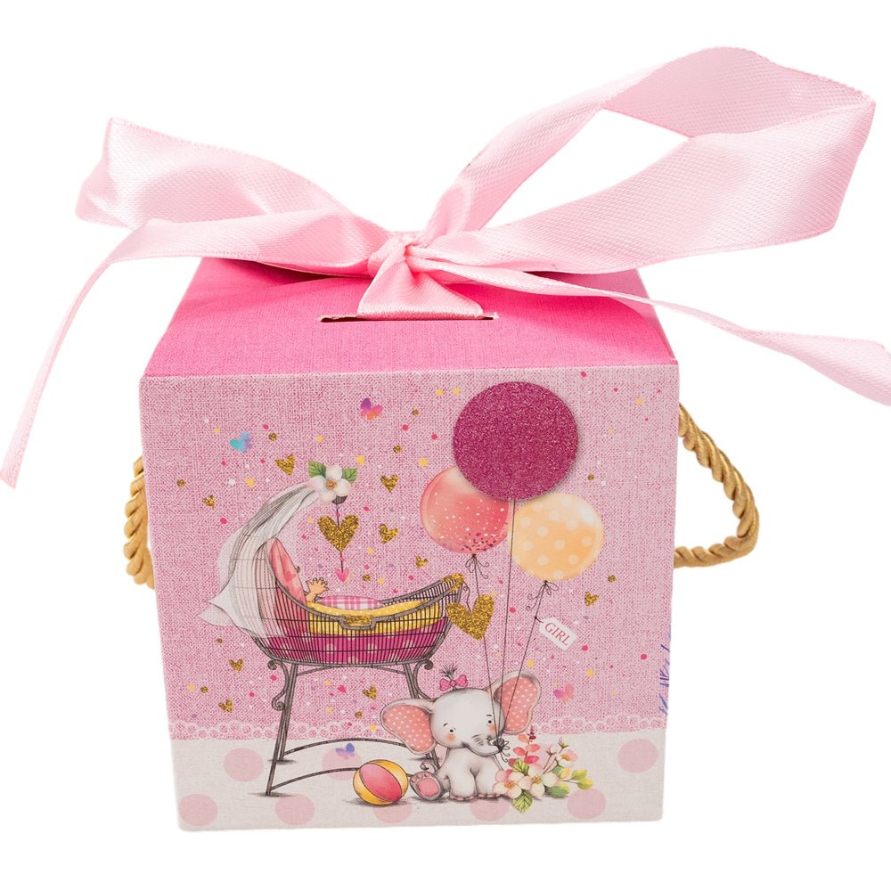 Cutii mărturii botez cu fundă mix două modele (set 50 buc) - CraftUp