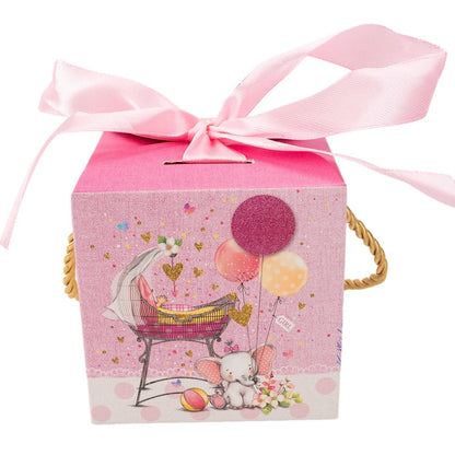 Cutii mărturii botez cu fundă mix două modele (set 50 buc) - CraftUp