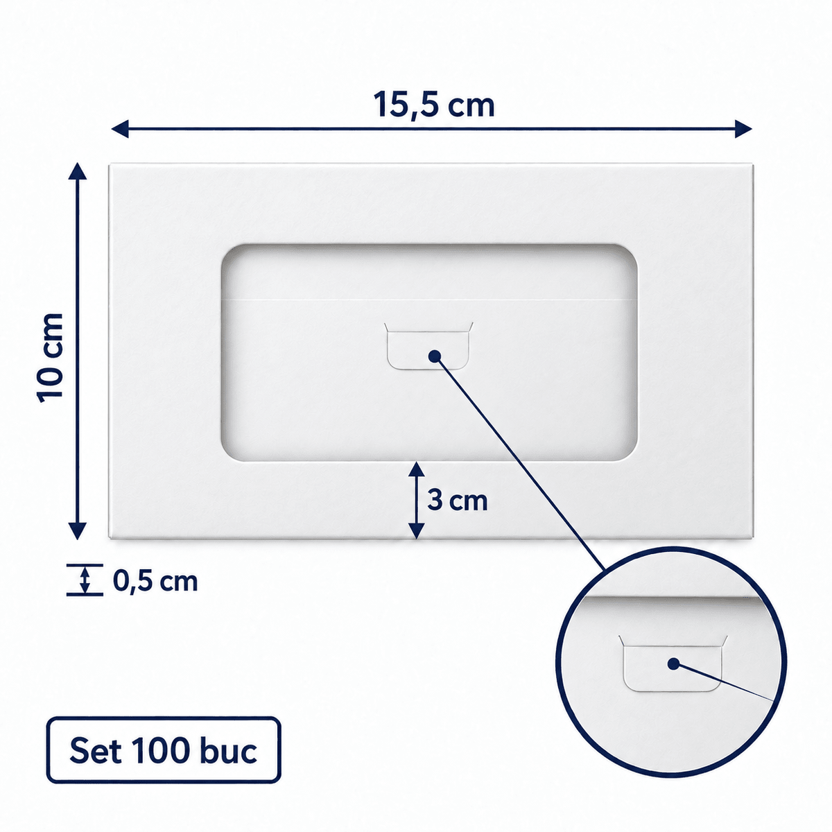 Cutii mici cu fereastră decupată - alb (set 100 buc) - CraftUp