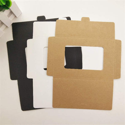 Cutii mici dreptunghiulare cu fereastră - alb (set 100 buc) 15.5x10x0.5cm - CraftUp