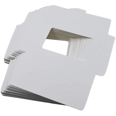 Cutii mici dreptunghiulare cu fereastră - alb (set 100 buc) 15.5x10x0.5cm - CraftUp