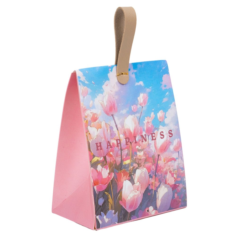 Cutii model floral și mâner din piele (set 50 buc) - CraftUp