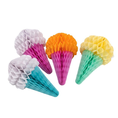 Decorațiuni hârtie pentru petreceri model înghețată (set 4 buc) - 10x17cm - CraftUp