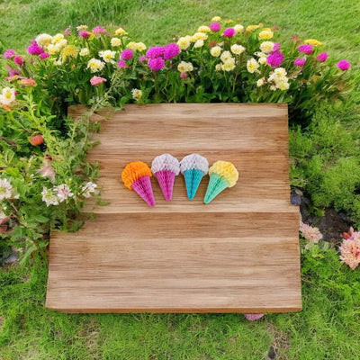 Decorațiuni hârtie pentru petreceri model înghețată (set 4 buc) - 10x17cm - CraftUp