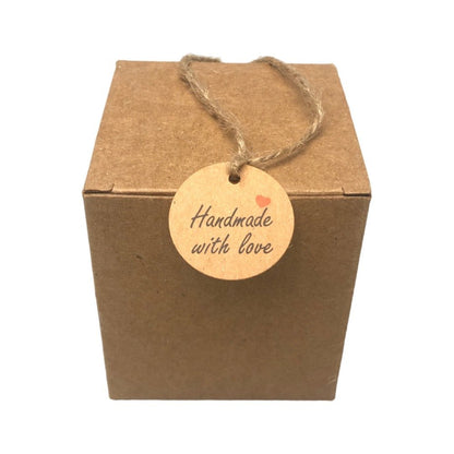 Etichete din hârtie rotunde Handmade 3cm - kraft (set 100 buc) - CraftUp