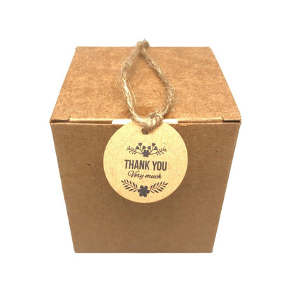 Etichete din hârtie rotunde Thank you 3cm - kraft (set 100 buc) - CraftUp
