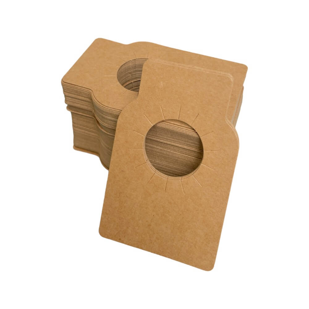 Etichete dreptunghiulare pentru sticle - kraft (set 100 buc) - CraftUp