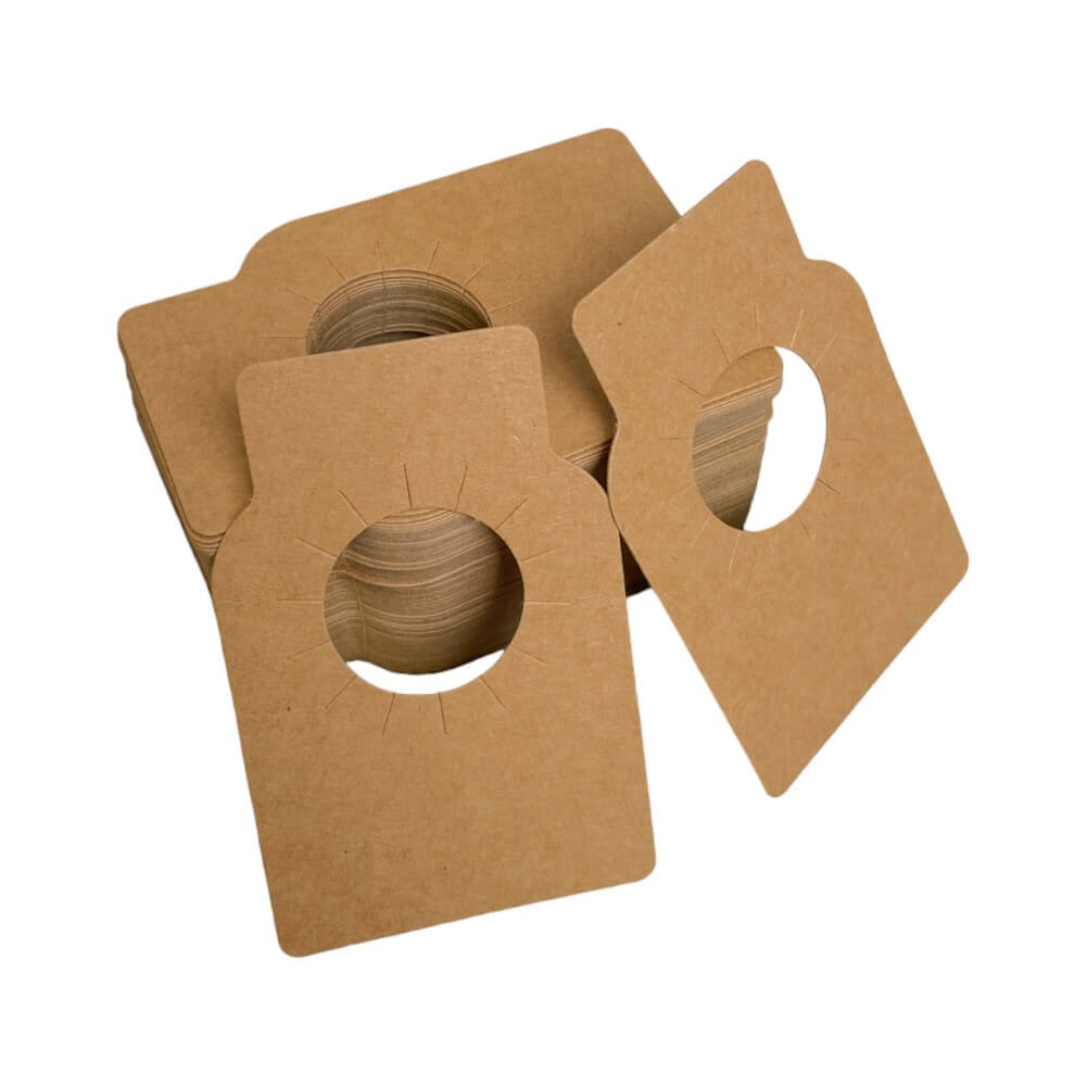Etichete dreptunghiulare pentru sticle - kraft (set 100 buc) - CraftUp