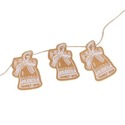 Etichete formă clopoțel de Crăciun cu sfoară - kraft (set 50 buc) - CraftUp