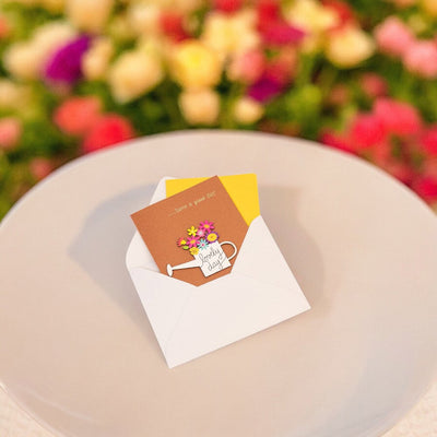 Felicitare 3D cu flori, mesaj Lovely Day și plic - maro - CraftUp