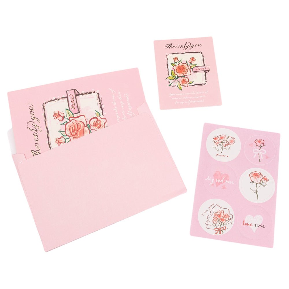 Felicitare 3D stil handmade model floral - roz - 15x10cm - CraftUp