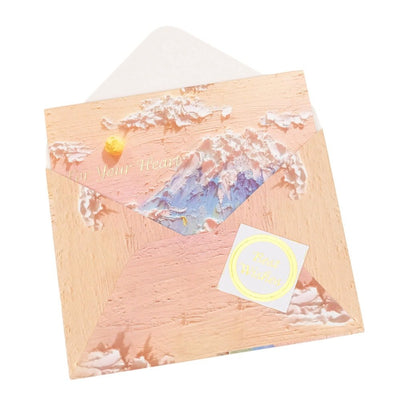 Felicitare stil pictură cu plic și sticker Best Wishes - model 1 - CraftUp