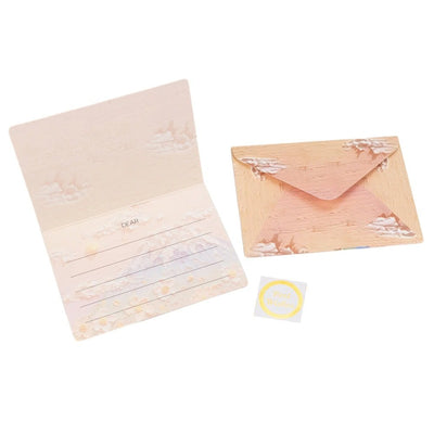 Felicitare stil pictură cu plic și sticker Best Wishes - model 1 - CraftUp