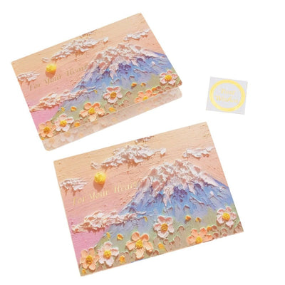 Felicitare stil pictură cu plic și sticker Best Wishes - model 1 - CraftUp