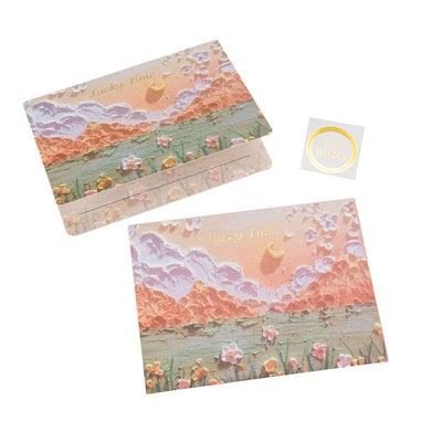 Felicitare stil pictură cu plic și sticker Best Wishes - model 2 - CraftUp