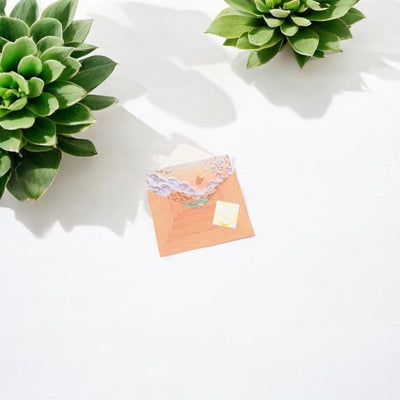 Felicitare stil pictură cu plic și sticker Best Wishes - model 2 - CraftUp