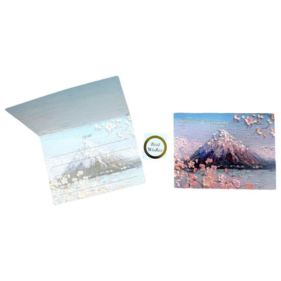 Felicitare stil pictură cu plic și sticker Best Wishes - model 3 - CraftUp