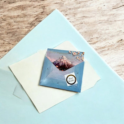 Felicitare stil pictură cu plic și sticker Best Wishes - model 3 - CraftUp