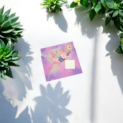 Felicitare stil pictură cu plic și sticker Best Wishes - model 4 - CraftUp