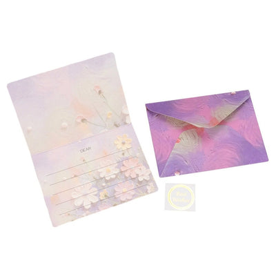 Felicitare stil pictură cu plic și sticker Best Wishes - model 4 - CraftUp