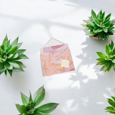 Felicitare stil pictură cu plic și sticker Best Wishes - model 5 - CraftUp