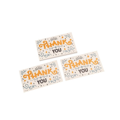 Felicitări cu mesaj Thank you - portocaliu (set 30 buc) - CraftUp