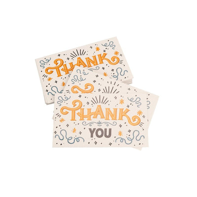 Felicitări cu mesaj Thank you - portocaliu (set 30 buc) - CraftUp