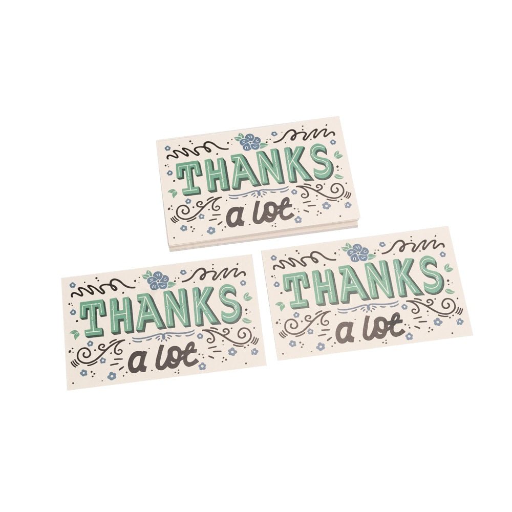 Felicitări cu mesaj Thank you - verde (set 30 buc) - CraftUp