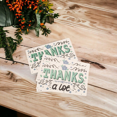 Felicitări cu mesaj Thank you - verde (set 30 buc) - CraftUp