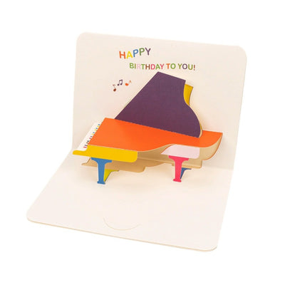 Felicitări Happy Birthday 3D - model pian (set 10 buc) - CraftUp