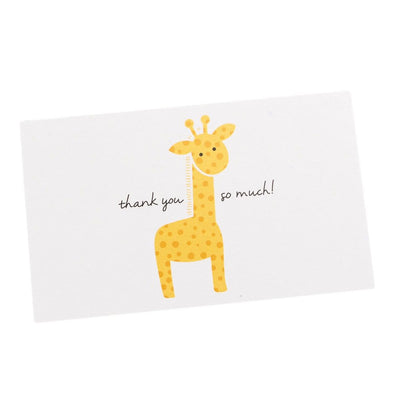 Felicitări hârtie pentru copii cu mesaj Thank you - model girafă (set 50 buc) - CraftUp