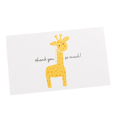 Felicitări hârtie pentru copii cu mesaj Thank you - model girafă (set 50 buc) - CraftUp