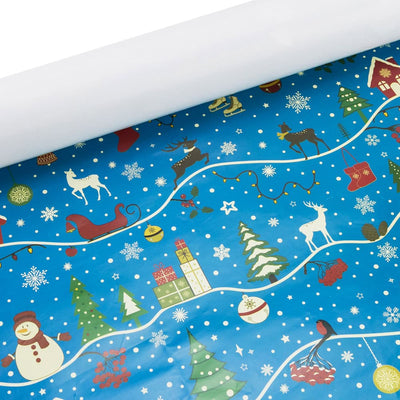 Foi de ambalat de Crăciun - model 1 albastru (set 50 buc) - CraftUp