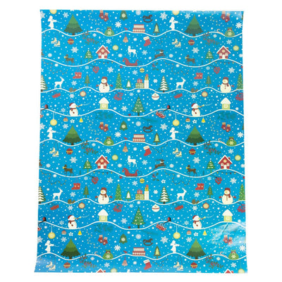 Foi de ambalat de Crăciun - model 1 albastru (set 50 buc) - CraftUp