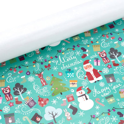 Foi de ambalat de Crăciun - model 2 turcoaz (set 50 buc) - CraftUp