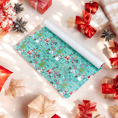 Foi de ambalat de Crăciun - model 2 turcoaz (set 50 buc) - CraftUp