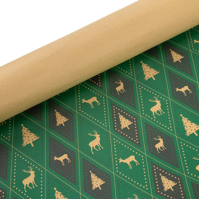 Foi de ambalat de Crăciun - model 6 verde (set 50 buc) - CraftUp