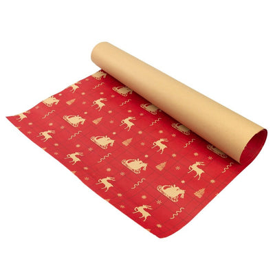 Foi de ambalat de Crăciun - model 8 roșu (set 50 buc) - CraftUp