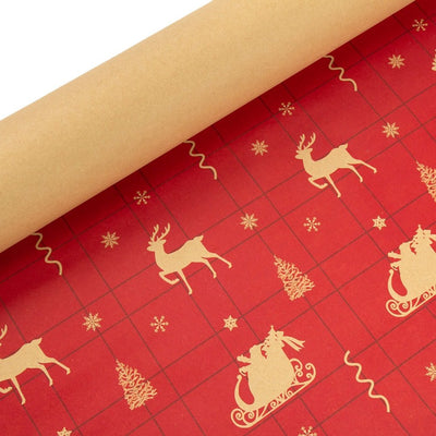 Foi de ambalat de Crăciun - model 8 roșu (set 50 buc) - CraftUp