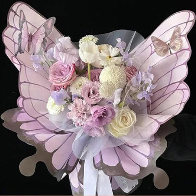 Foi de ambalat decorative model aripi de fluture - mov (set 10 buc) - CraftUp