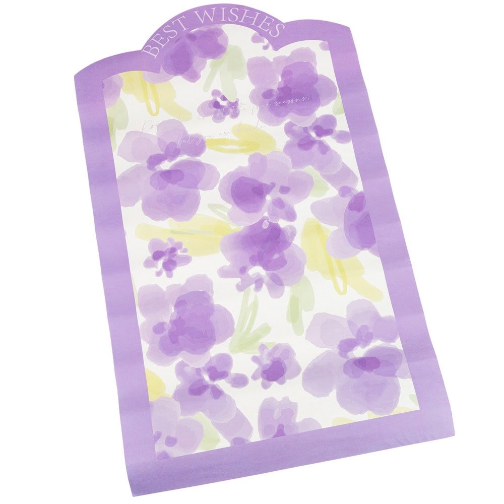 Foi de ambalat decorative model floral Best Wishes - mov (set 10 buc) - CraftUp