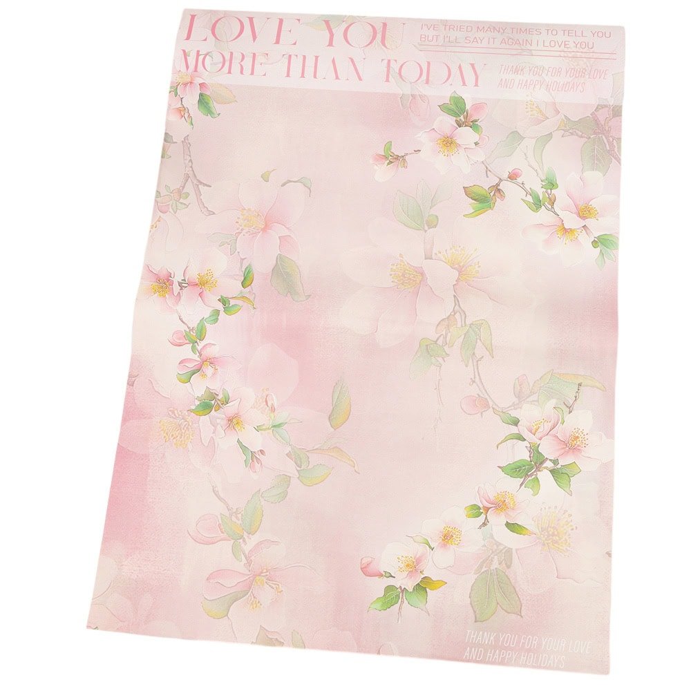 Foi de ambalat decorative model floral vintage - roz (set 10 buc) - CraftUp